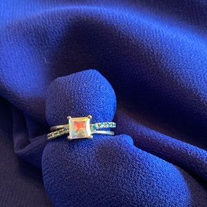 Rainbow fire iridescent mystic topaz ring. Size8